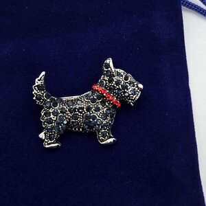 Westie Scottish Terrier Rhinestone Brooch Crystal Lapel Pin NWT Cute Scotty Dog